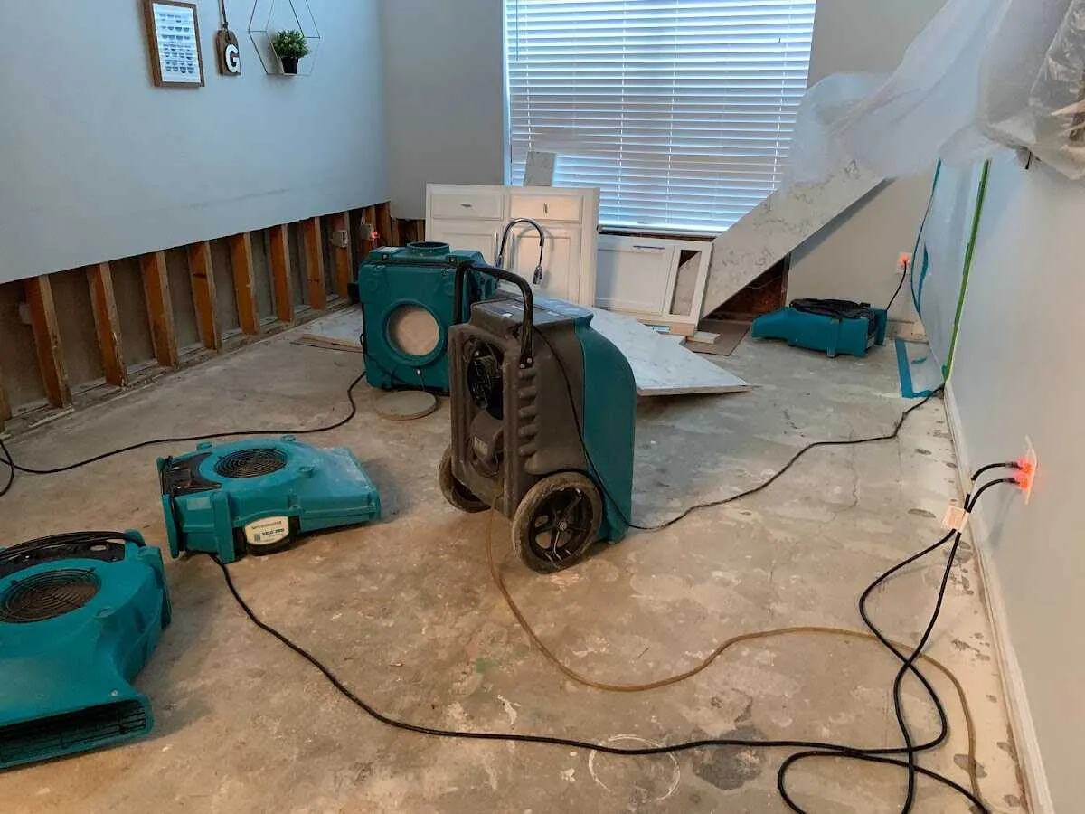 Dehumidifier in flood-cut room for Water Extraction & Removal in Sharon Hill